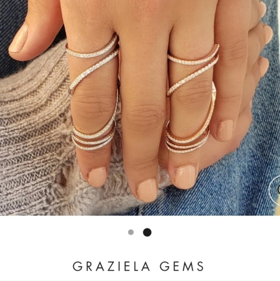 Graziela Gems Jewelry - 14k Diamond Graziela Gems Gold Diamond Swirl Ring